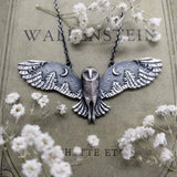 Collier Vintage Hibou Lune