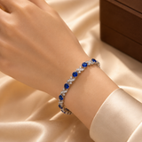 Bracelet en lien floral en saphir argenté