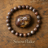 Bracelet en Obsidienne Flocon de Neige pour Équilibre, Calme et Protection