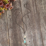 Collier en Barre avec Hibou Turquoise de Sagesse