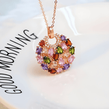 COLLIER AVEC PENDENTIF EN MULTI GEMMES