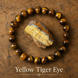 Bracelet en Œil de Tigre Jaune pour le Courage, la Confiance et la Concentration