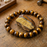 Bracelet en Œil de Tigre Jaune pour le Courage, la Confiance et la Concentration