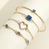 Bracelet set de cœurs dorés Saphir