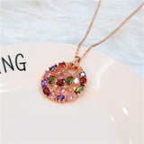 COLLIER AVEC PENDENTIF EN MULTI GEMMES