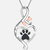 Collier Lucky Paw avec Cœur, Os et Infini – Pendentif "Toujours dans Mon Cœur"