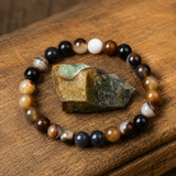 Bracelet en Agate Marron pour Ancrage, Confort et Stabilité