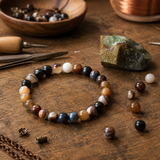 Bracelet en Agate Marron pour Ancrage, Confort et Stabilité