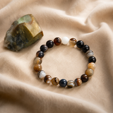 Bracelet en Agate Marron pour Ancrage, Confort et Stabilité
