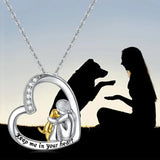 Collier en Argent Sterling 925 – Design en Cœur et Chien avec Zirconia