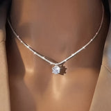 Collier Éternité avec Zircons en Or Blanc
