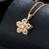 COLLIER FLEUR DE TOURMALINE ROSE