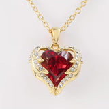 Collier en forme de cœur en rubis Angel Embrace
