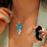 Magnifique Collier en Colibri avec Boucles d'Oreilles Bonus – Offre à Durée Limitée