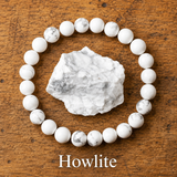 Bracelet en Howlite pour Calme, Soulagement du Stress et Sommeil Récupérateur