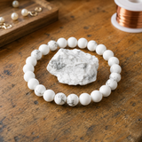 Bracelet en Howlite pour Calme, Soulagement du Stress et Sommeil Récupérateur