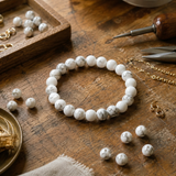 Bracelet en Howlite pour Calme, Soulagement du Stress et Sommeil Récupérateur