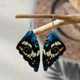Boucles d'Oreilles Vintage avec des Ailes de Papillon Exotique