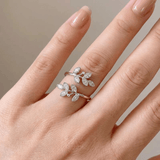 BAGUE EN FEUILLE D'OR - (RÉGLABLE)