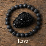 Bracelet en Pierre Lave pour Ancrage, Force et Calme