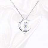 Collier en Croissant avec Pierre de Lune et Chat
