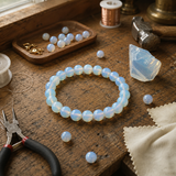 Bracelet en Opale Rose pour Calme, Harmonie et Douce Guérison Émotionnelle