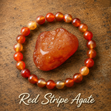 Bracelet en Agate Rouge pour Courage, Force et Ancrage