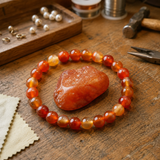 Bracelet en Agate Rouge pour Courage, Force et Ancrage