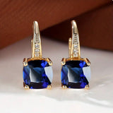 Boucles d'oreilles créoles en pierre saphir mystique