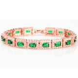 Bracelet en or émeraude vert