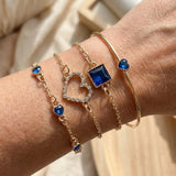 Bracelet set de cœurs dorés Saphir